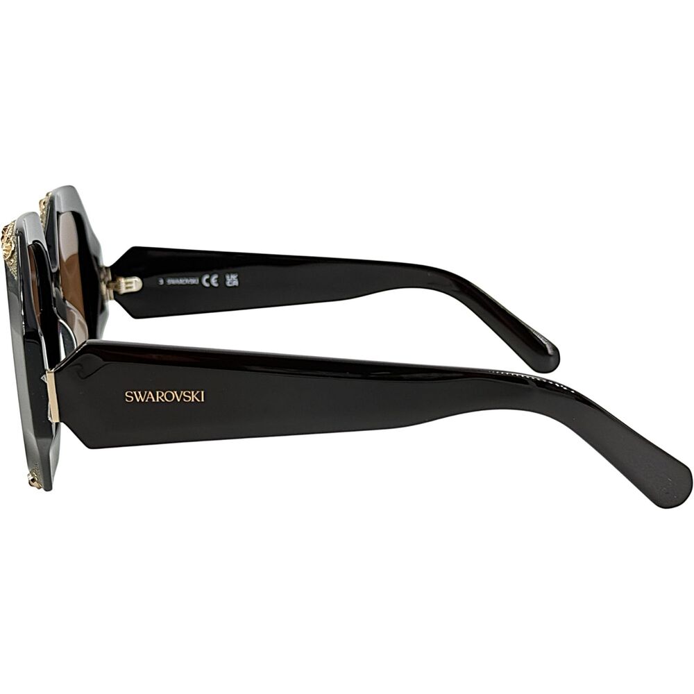 Swarovski SK0382 Womens Plastic Sunglass 48E Shiny Dark Brown 53-19 w Crystals - Picture 4 of 5